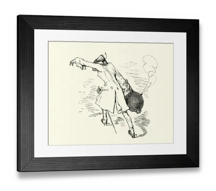 Framed Print : Adventures of Baron Munchausen, Throwing away the bomb Framed Print : Adventures of Baron Munchausen, Throwing away the bomb