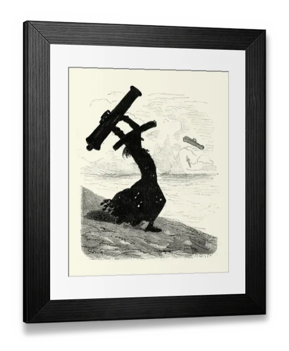 Framed Print : Adventures of Baron Munchausen, Throwing away the Cannons Framed Print : Adventures of Baron Munchausen, Throwing away the Cannons