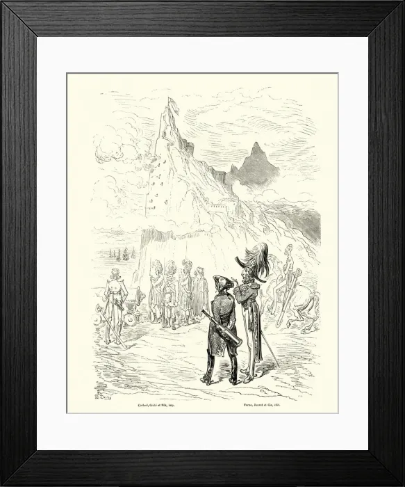 Framed Print : Adventures of Baron Munchausen, at the Siege of Gibraltar Framed Print : Adventures of Baron Munchausen, at the Siege of Gibraltar