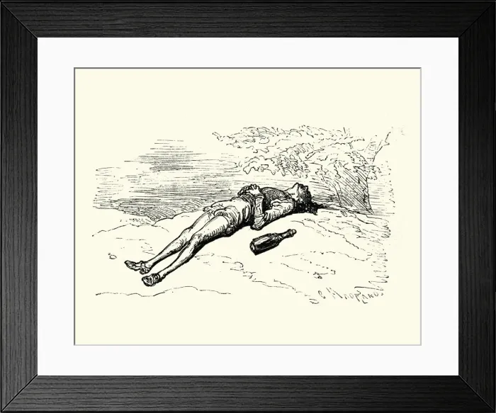 Framed Print : Adventures of Baron Munchausen, The Sleeping Drunkard Framed Print : Adventures of Baron Munchausen, The Sleeping Drunkard