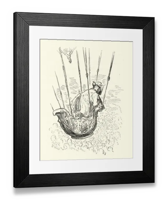 Framed Print : Adventures of Baron Munchausen, Elegant gilt car Framed Print : Adventures of Baron Munchausen, Elegant gilt car