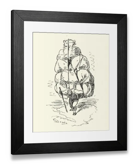 Framed Print : Adventures of Baron Munchausen, carrying the sultans treasure Framed Print : Adventures of Baron Munchausen, carrying the sultans treasure