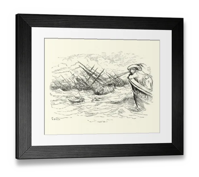 Framed Print : Adventures of Baron Munchausen, Turkish fleet blown away Framed Print : Adventures of Baron Munchausen, Turkish fleet blown away