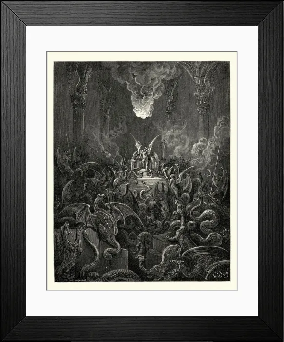 Framed Print : Miltons Paradise Lost - Dreadful was the din Framed Print : Miltons Paradise Lost - Dreadful was the din