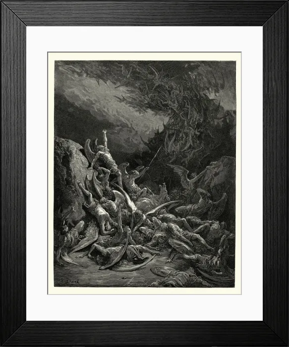 Framed Print : Miltons Paradise Lost - Nine days they fell Framed Print : Miltons Paradise Lost - Nine days they fell