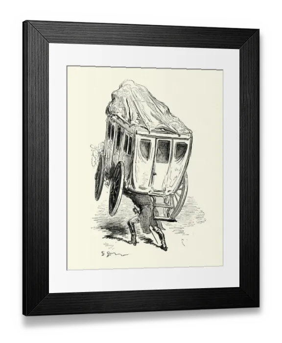 Framed Print : Adventures of Baron Munchausen Lifting the carriage Framed Print : Adventures of Baron Munchausen Lifting the carriage