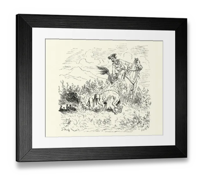 Framed Print : Adventures of Baron Munchausen The Hungry hound Framed Print : Adventures of Baron Munchausen The Hungry hound