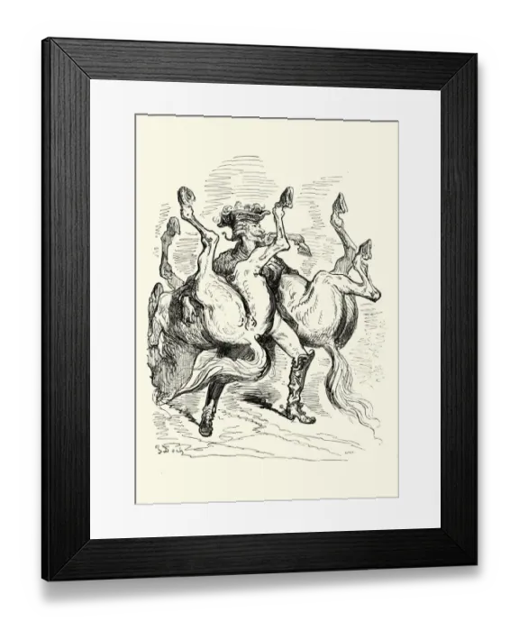Framed Print : Adventures of Baron Munchausen Placing one under either arm Framed Print : Adventures of Baron Munchausen Placing one under either arm