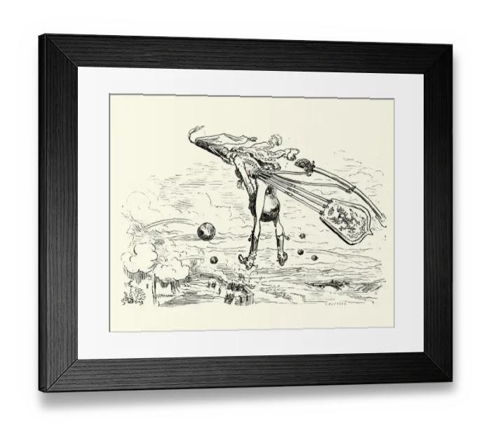 Framed Print : Adventures of Baron Munchausen Flying on the Cannonball Framed Print : Adventures of Baron Munchausen Flying on the Cannonball
