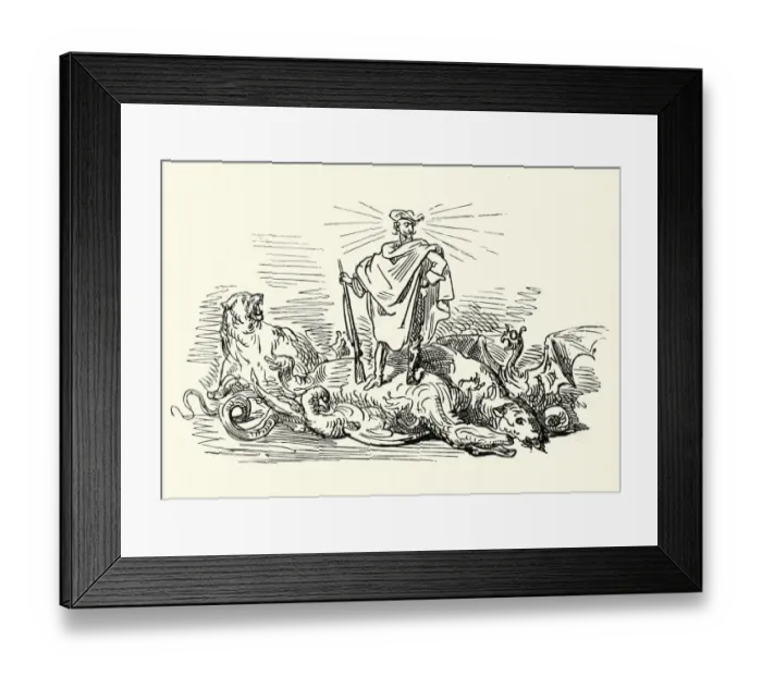 Framed Print : Baron Munchausen by Gustave Dore Framed Print : Baron Munchausen by Gustave Dore