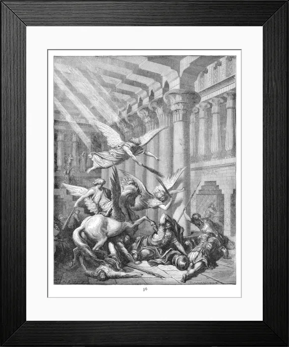 Framed Print : Heliodorus punishment at the temple 1883