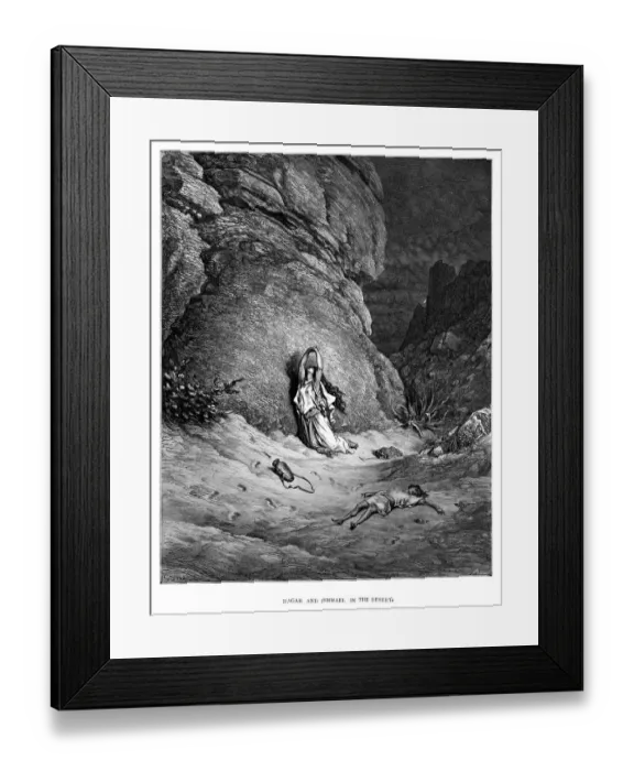 Framed Print : Hagar and Ishmael in the desert 1870 Framed Print : Hagar and Ishmael in the desert 1870