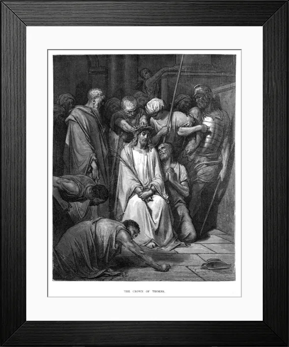 Framed Print : The crown of thorns engraving 1870