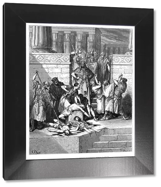 Slaughter of the sons of Zedekiah engraving 1870
