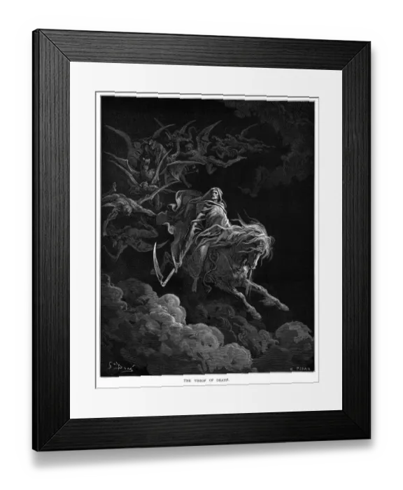 Framed Print : The vision of death engraving 1870 Framed Print : The vision of death engraving 1870