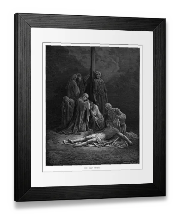 Framed Print : The dead Christ engraving 1870 Framed Print : The dead Christ engraving 1870