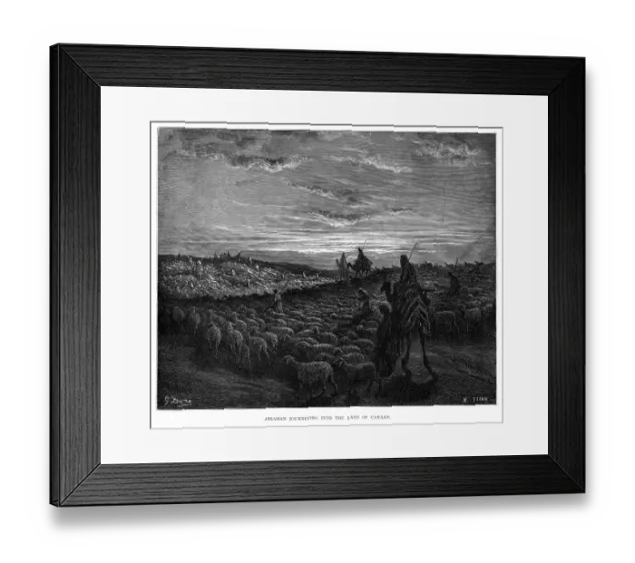Framed Print : Abraham journey to Canaan engraving 1870 Framed Print : Abraham journey to Canaan engraving 1870