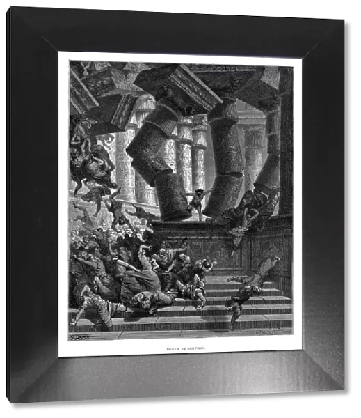 Death of Samson engraving 1870