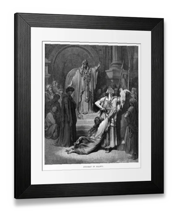 Framed Print : Judgement of Solomon engraving 1870 Framed Print : Judgement of Solomon engraving 1870
