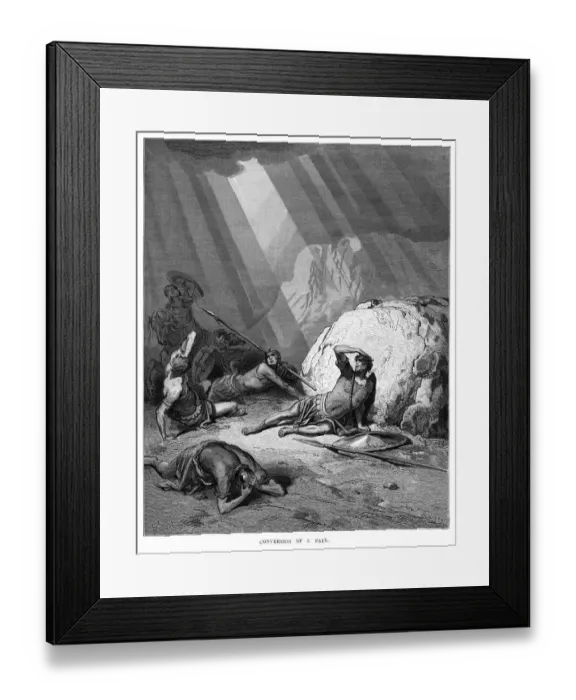 Framed Print : The conversion of S. Paul engraving 1870 Framed Print : The conversion of S. Paul engraving 1870