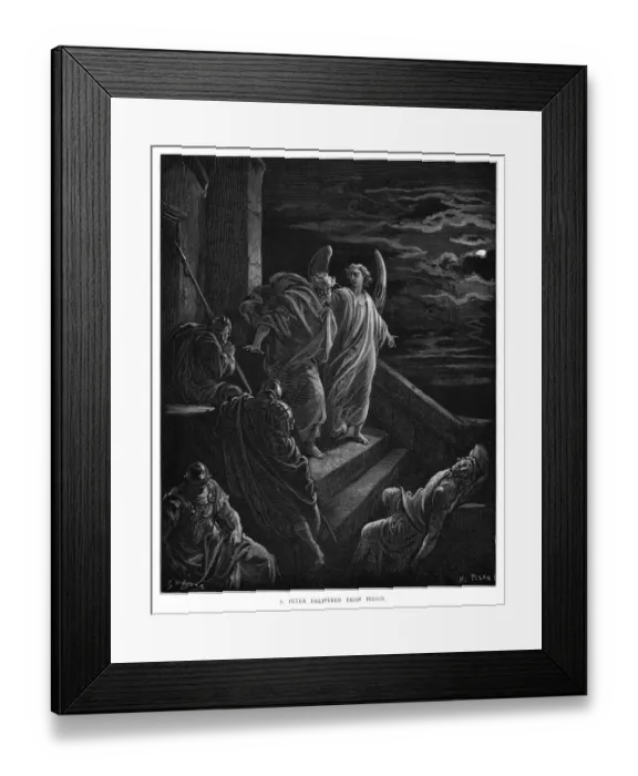 Framed Print : S. Peter delivered from prison engraving 1870 Framed Print : S. Peter delivered from prison engraving 1870