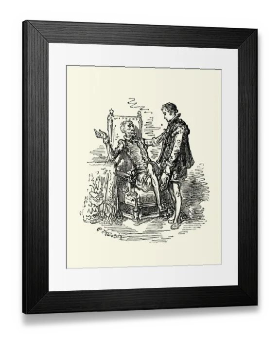 Framed Print : Don Quixote telling a man about his adventures Framed Print : Don Quixote telling a man about his adventures
