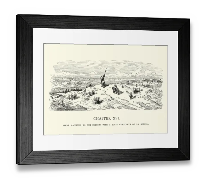 Framed Print : Don Quixote with a sober gentleman of La Mancha Framed Print : Don Quixote with a sober gentleman of La Mancha