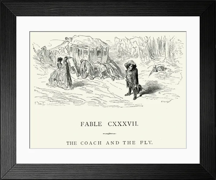 Framed Print : La Fontaines Fables - Coach and the Fly Framed Print : La Fontaines Fables - Coach and the Fly