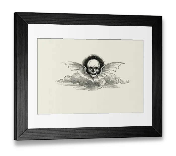 Framed Print : La Fontaines Fables - Winged Deaths Head