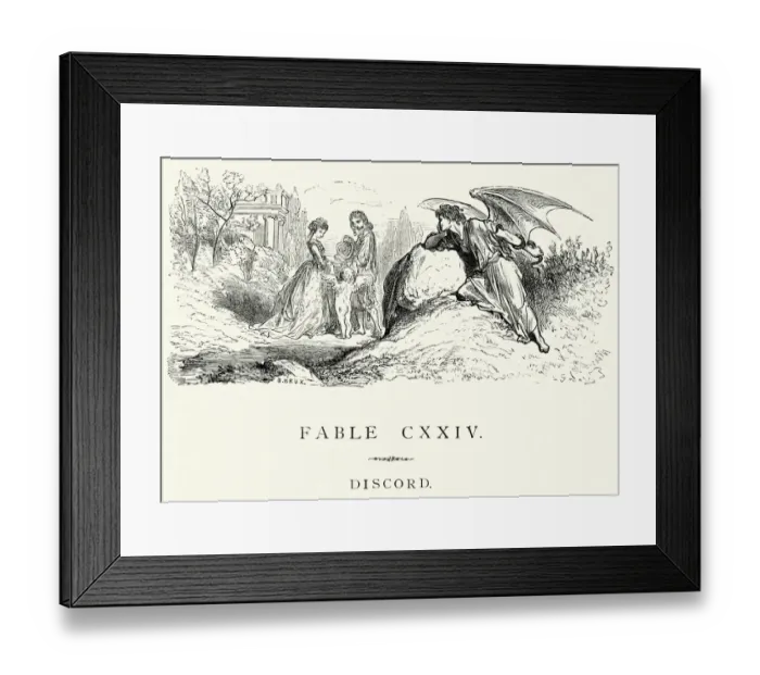Framed Print : La Fontaines Fables - Discord Framed Print : La Fontaines Fables - Discord