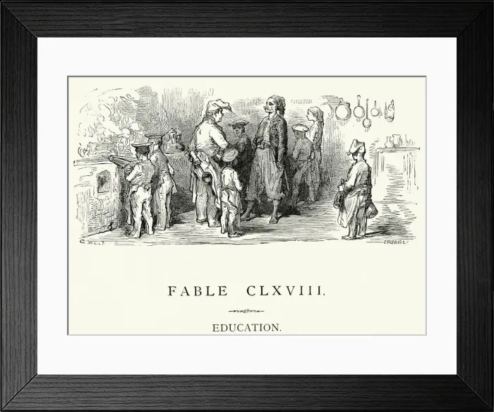 Framed Print : La Fontaines Fables - Education Framed Print : La Fontaines Fables - Education