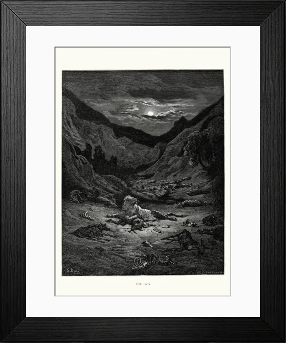 Framed Print : La Fontaines Fables - The Lion Framed Print : La Fontaines Fables - The Lion