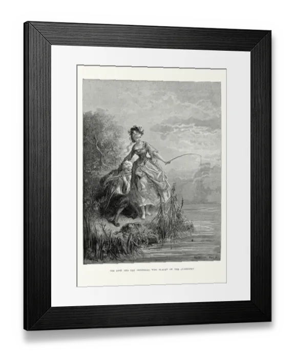 Framed Print : La Fontaines Fables - Fish and the Shepherd Framed Print : La Fontaines Fables - Fish and the Shepherd
