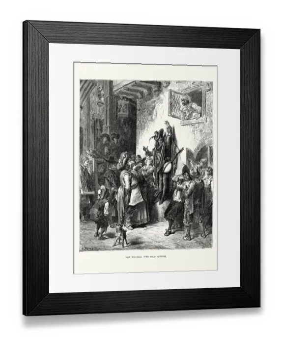 Framed Print : La Fontaines Fables - The Madman who Sold Wisdom Framed Print : La Fontaines Fables - The Madman who Sold Wisdom