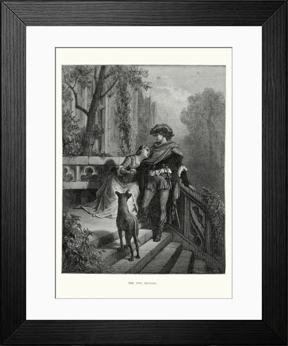 Framed Print : La Fontaines Fables - The Two Pigeons Framed Print : La Fontaines Fables - The Two Pigeons