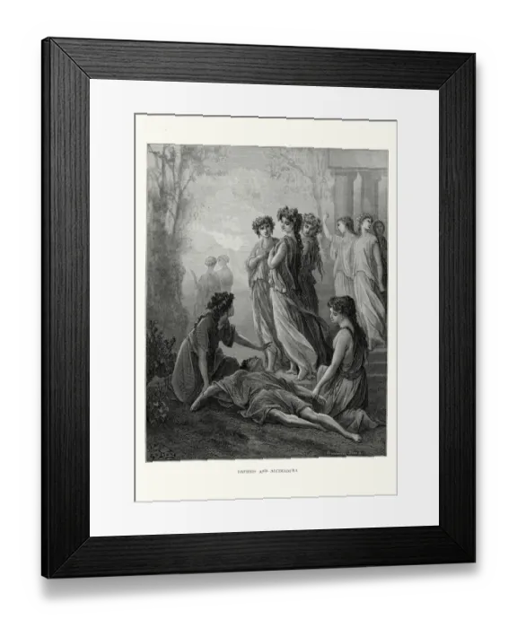 Framed Print : La Fontaines Fables - Daphnis and Alcimadura Framed Print : La Fontaines Fables - Daphnis and Alcimadura