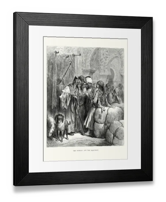 Framed Print : La Fontaines Fables - Bashaw and the Merchant Framed Print : La Fontaines Fables - Bashaw and the Merchant
