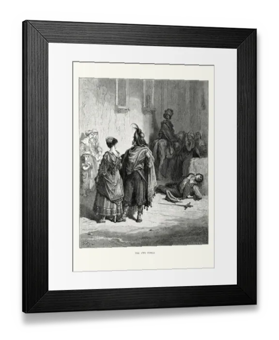 Framed Print : La Fontaines Fables - The Two Fowls Framed Print : La Fontaines Fables - The Two Fowls