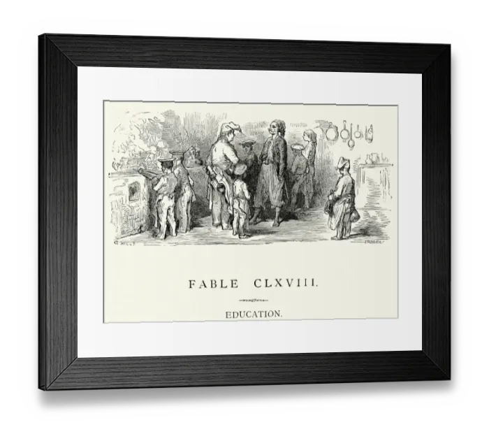 Framed Print : La Fontaines Fables - Education Framed Print : La Fontaines Fables - Education