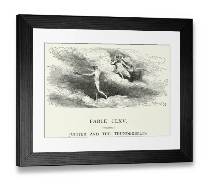 Framed Print : La Fontaines Fables - Jupiter and the Thunderbolts Framed Print : La Fontaines Fables - Jupiter and the Thunderbolts