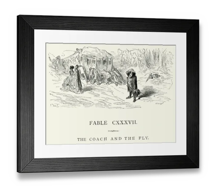 Framed Print : La Fontaines Fables - Coach and the Fly