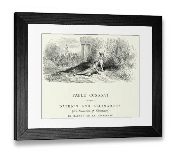 Framed Print : La Fontaines Fables - Daphnis and Alcimadura Framed Print : La Fontaines Fables - Daphnis and Alcimadura