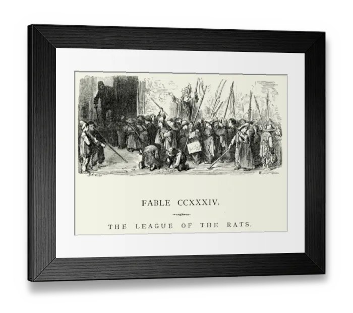 Framed Print : La Fontaines Fables - League of the Rats Framed Print : La Fontaines Fables - League of the Rats