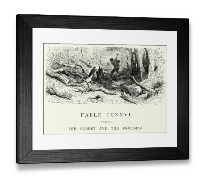 Framed Print : La Fontaines Fables - Forest and the Woodman