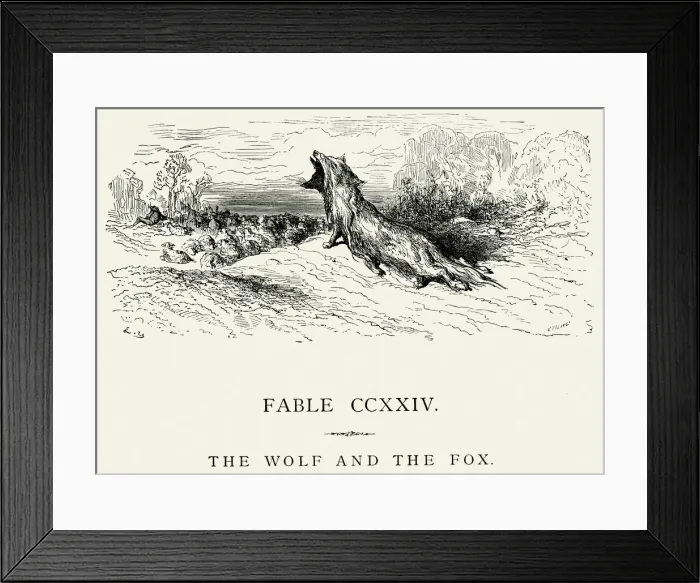 Framed Print : La Fontaines Fables - Wolf and the Fox