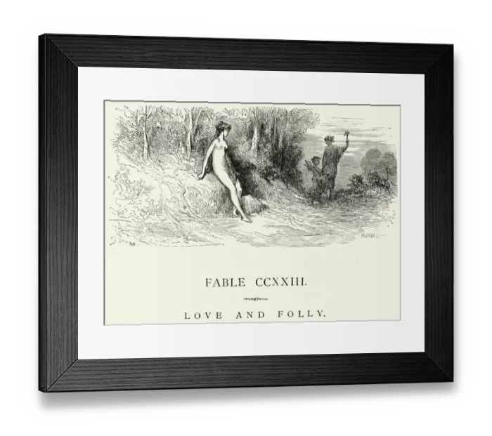 Framed Print : La Fontaines Fables - Love and Folly Framed Print : La Fontaines Fables - Love and Folly
