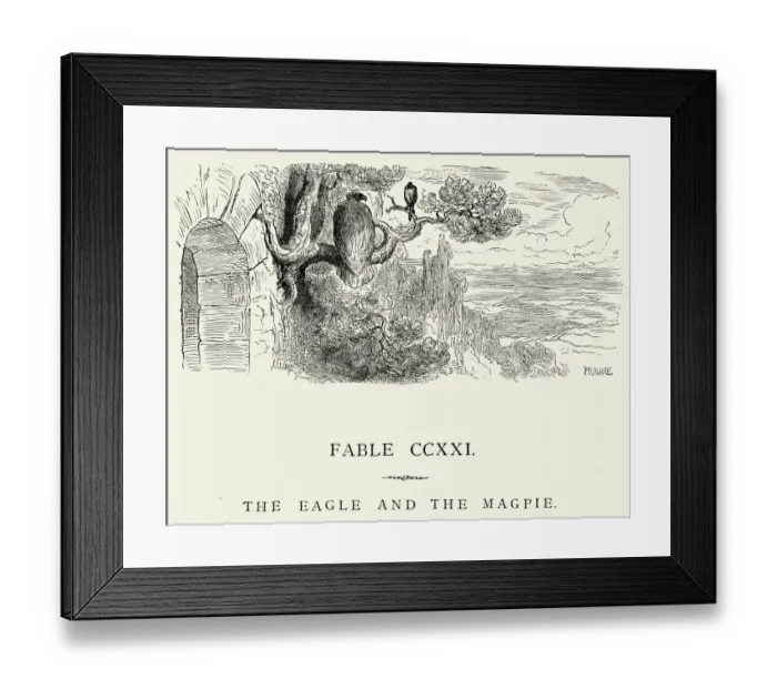 Framed Print : La Fontaines Fables - Eagle and the Magpie Framed Print : La Fontaines Fables - Eagle and the Magpie