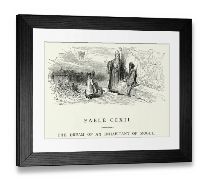 Framed Print : La Fontaines Fables - Dream of an Inhabitant of Mogul