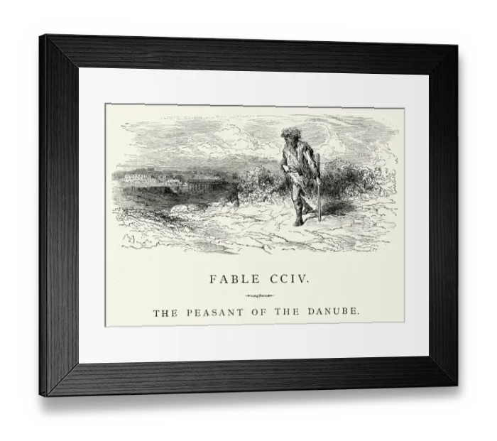Framed Print : La Fontaines Fables - Peasant of the Danube