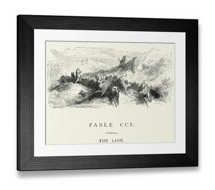 Framed Print : La Fontaines Fables - The Lion